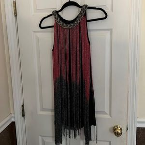 fun 1920s-inspired mini dress with red gradation
